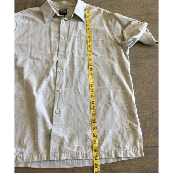 Harley-Davidson Shirt Men's Size XL Color Beige Hawaiian Short Sleeve Shirt - Picture 6 of 8